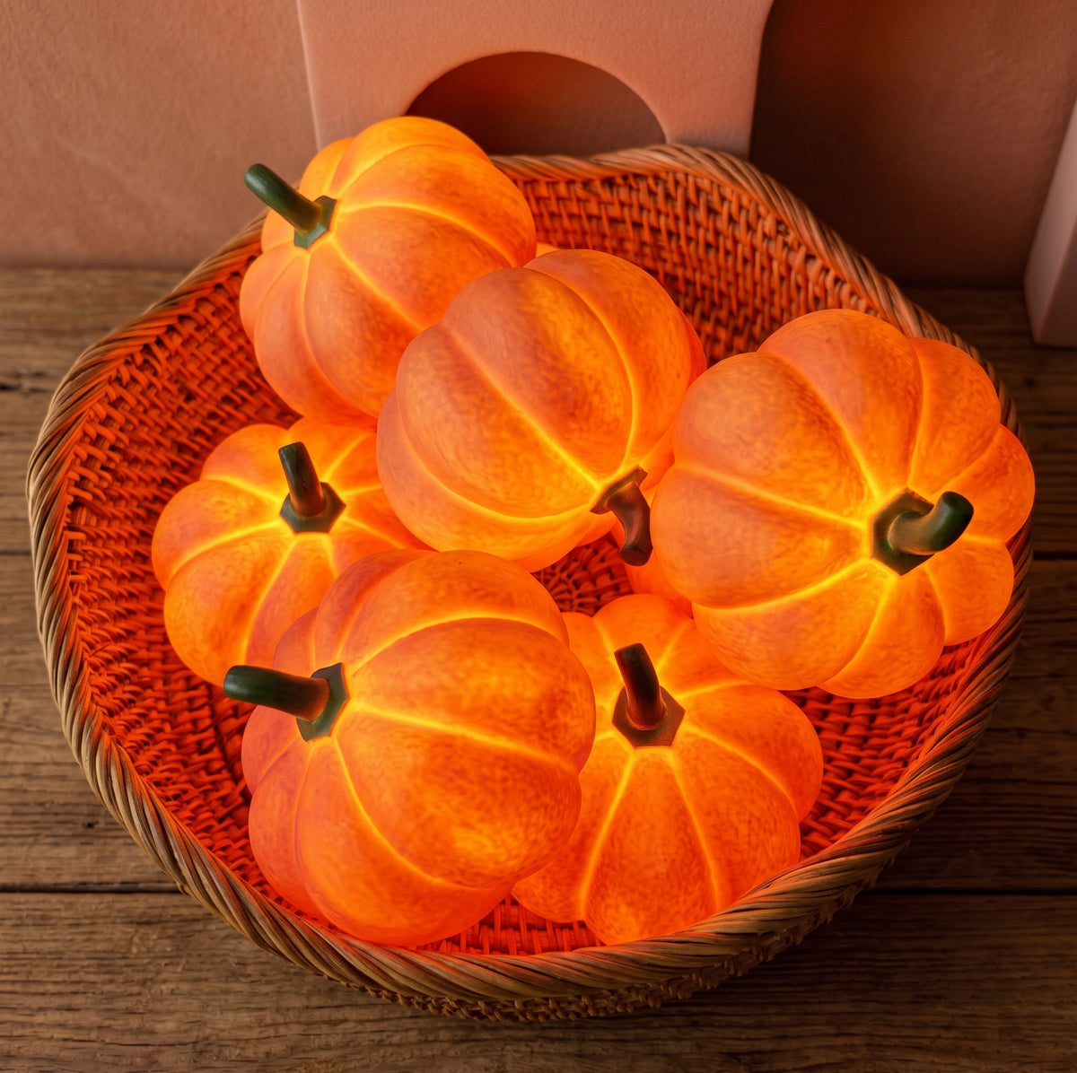 Halloween Pumpkin 3pcs LED Night Light Battery Powered Warm Lantern