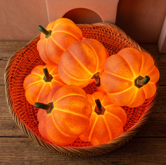 Halloween Pumpkin 3pcs LED Night Light Battery Powered Warm Lantern
