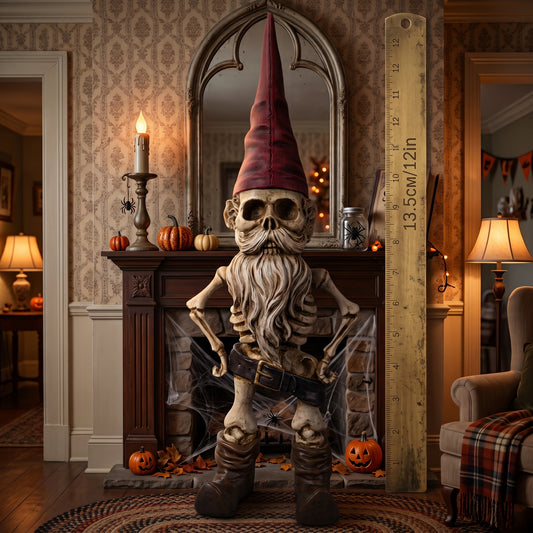 Scary Skeleton Gnome Halloween Party Decoration