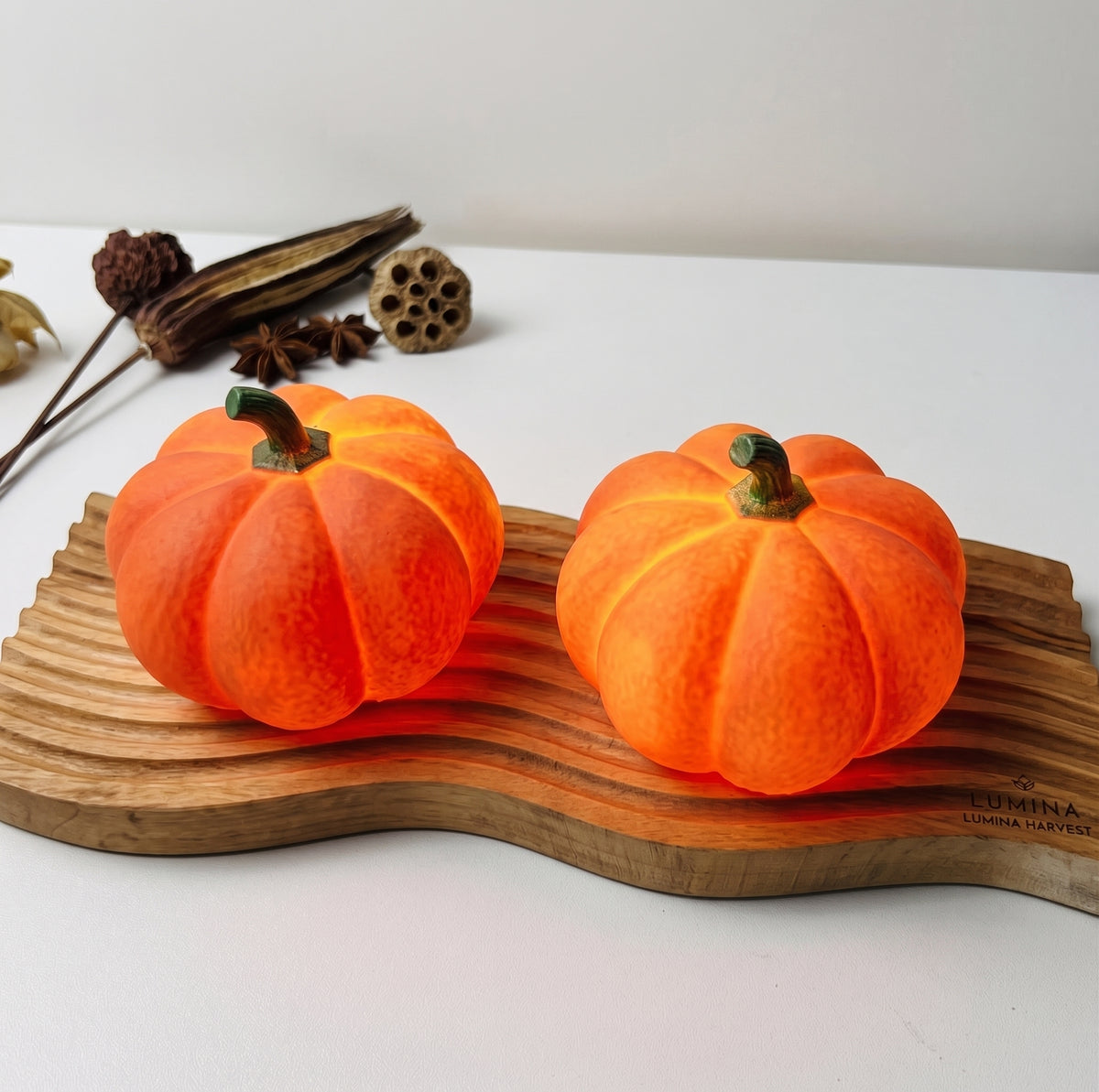 Halloween Pumpkin 3pcs LED Night Light Battery Powered Warm Lantern