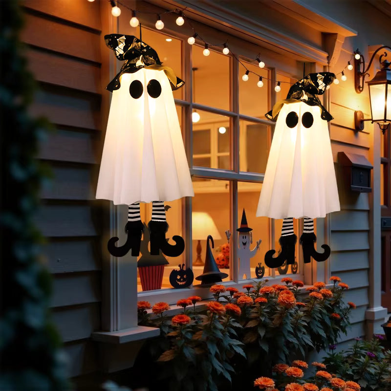 Light-Up Witch Ghost Decor