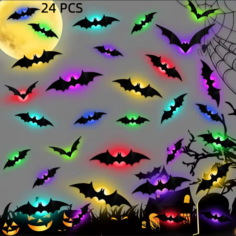 Glowing 3D Bat Wall Decor