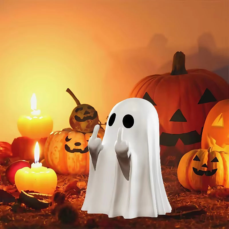 Middle Finger Cute Ghost Sculpture Desktop Home Decor