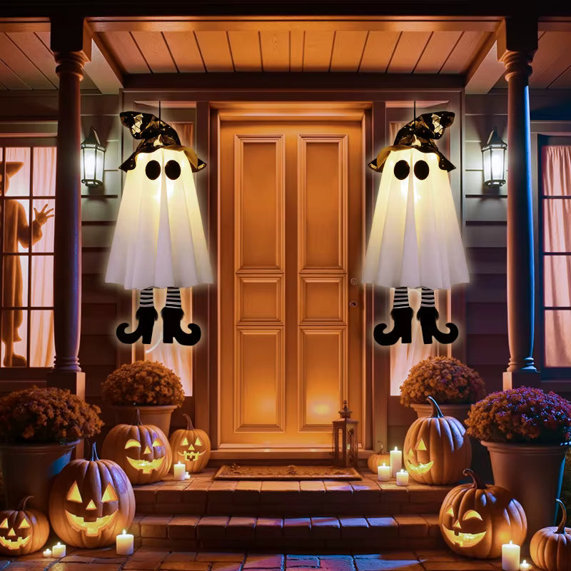 Light-Up Witch Ghost Decor