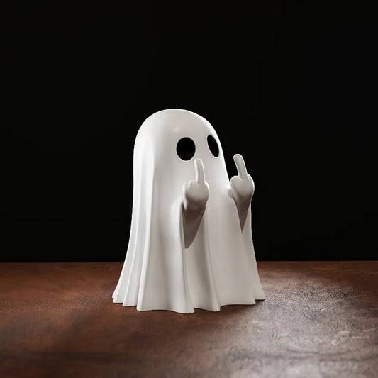 Middle Finger Cute Ghost Sculpture Desktop Home Decor