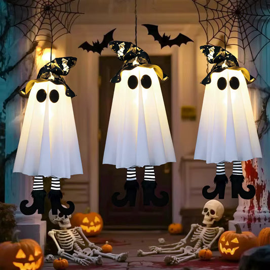 Light-Up Witch Ghost Decor